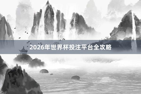2026年世界杯投注平台全攻略